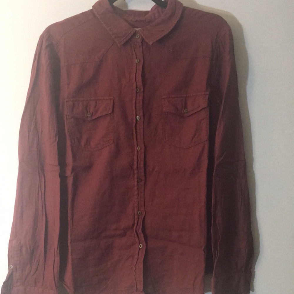 NWT maroon button down top